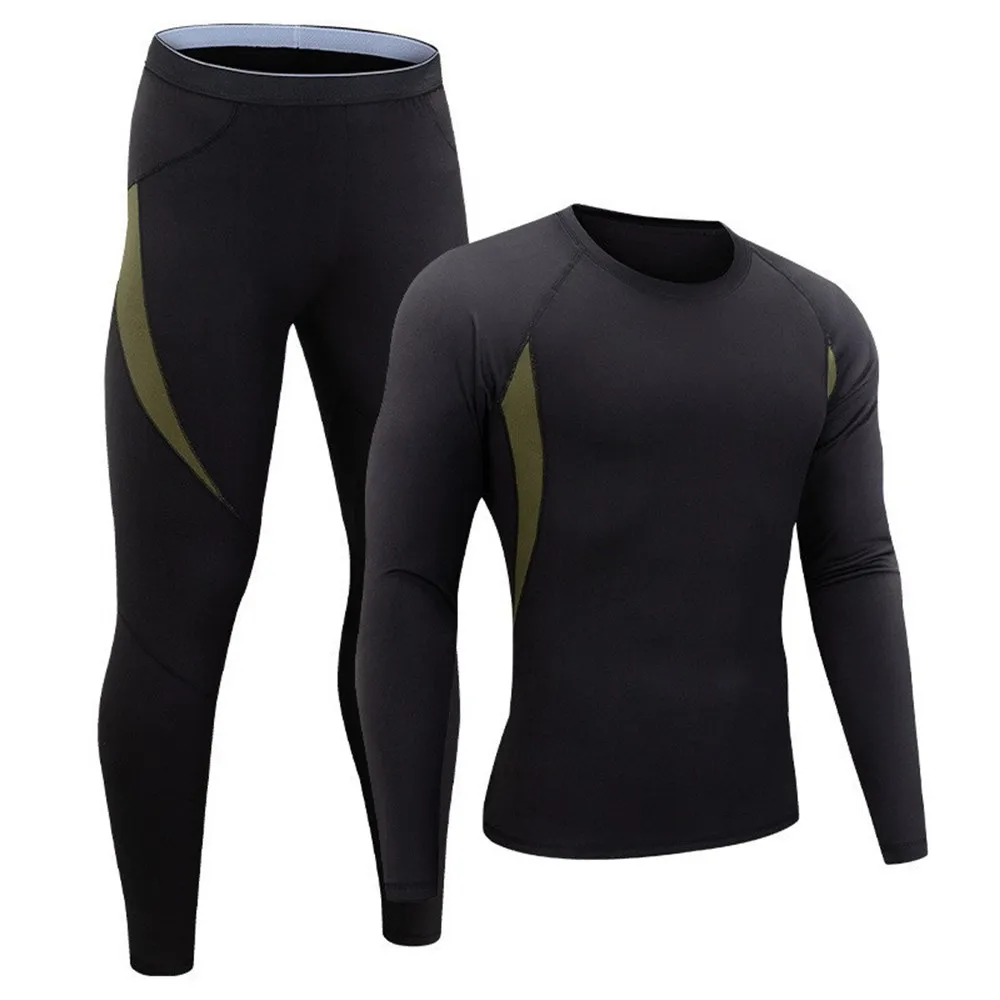 2023 Warm Sportswear Men Winter Thermal Underwear Compression Fitness Suit Quick-Drying T-Shirts Tights Clothes Cycling Outdoor