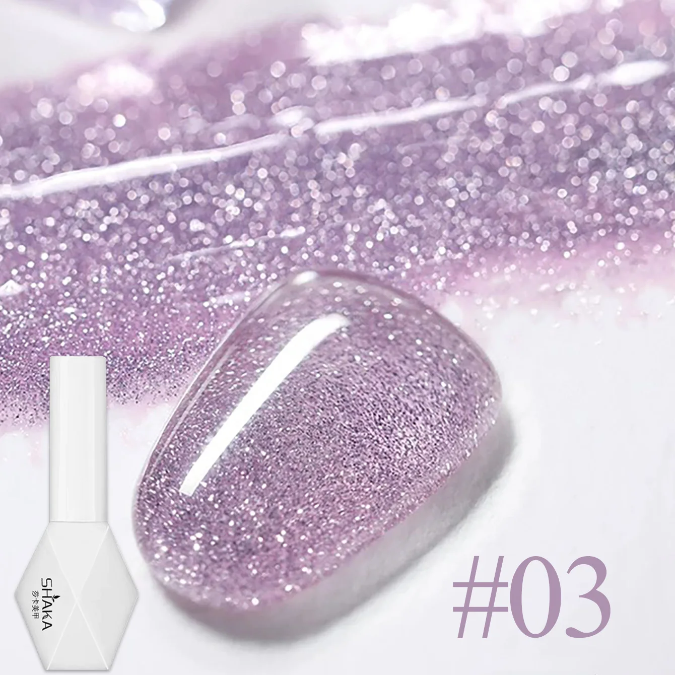 WS روك السكر سحق الماس هلام مسمار البولندية الوردي بريق طلاء الأظافر مبيعا الأظافر الوردية لامعة هلام ورنيش لفن الأظافر #2