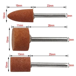 7PCS 3mm Shaft Mounted Ceramic Grinding Head Polishing Abrasive Tool Grinding Head Stone Wheel Rotary Tools Parts