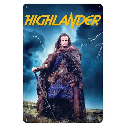 Highlander Christopher Lambert Film-Metallposter Blechschild Plakette