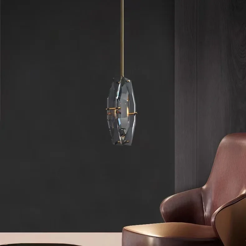 Modern light luxury all-copper crystal lamps, restaurant bar, model room, personality creativity