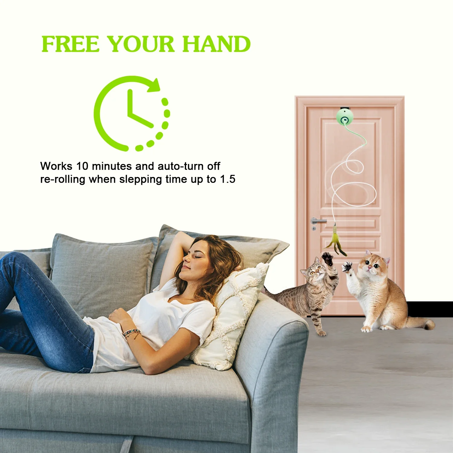 Juguetes interactivos de plumas para gatos, juguetes eléctricos colgantes para gatos de interior, juguete rompecabezas para gatos, juguetes para gatitos, intercomunicador automático para gatos