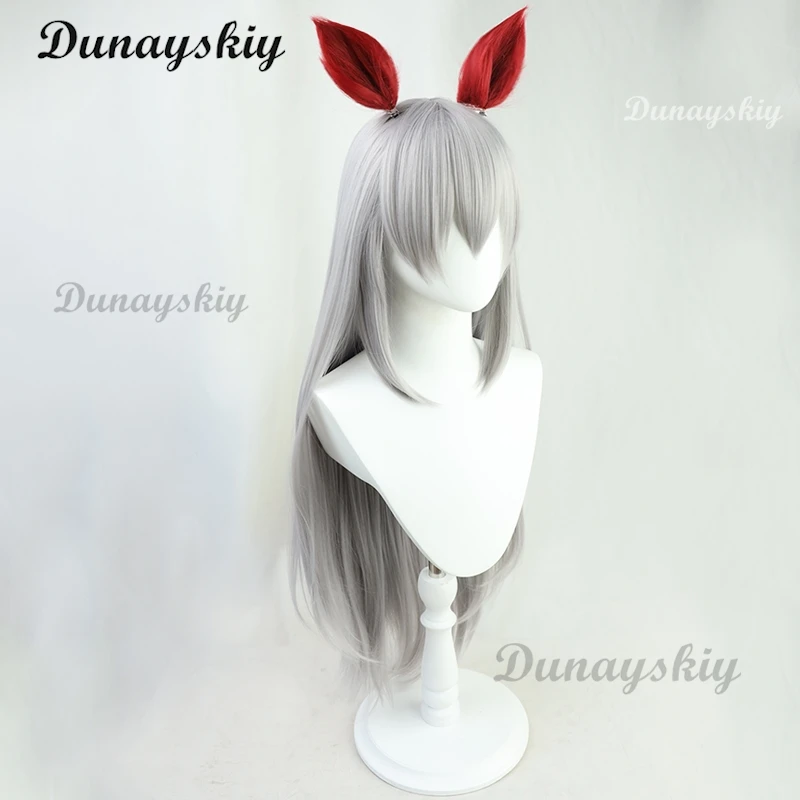 Tamamo Cross Anime Uma Musume Cosplay Wig Anime Game Role-playing Synthetic Grey Hair Halloween Party Costumes Props view 2