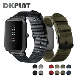 DKPLNT 20mm 나일론 시계 스트랩 Huami Amazfit GTS GTR 42mm 팔찌, Huami Amazfit Bip U Bip S GTS 2 시계 밴드