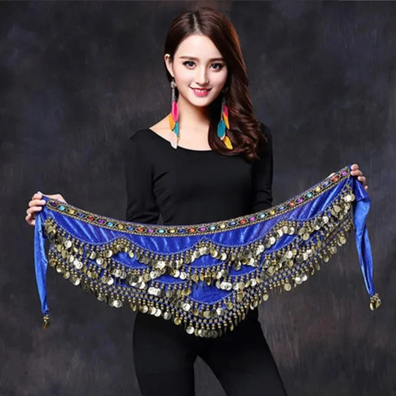 Coin Belly Dance Clothing Accessories Dancing Coin Belt Oriental Indian Belly Dance Coin Belt Bell Dance Hip Scarf Golden