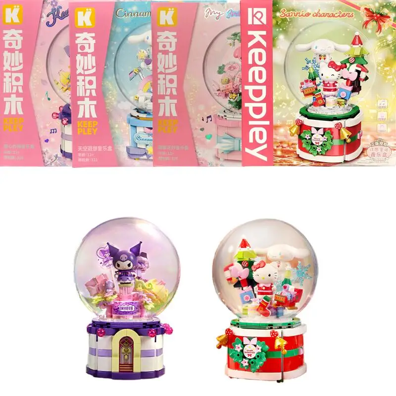 

Keeppley Sanrio строительные блоки Kuromi Hello Kitty Cinnamoroll My Melody сборная модель игрушки музыкальная шкатулка орнамент подарок на день рождения