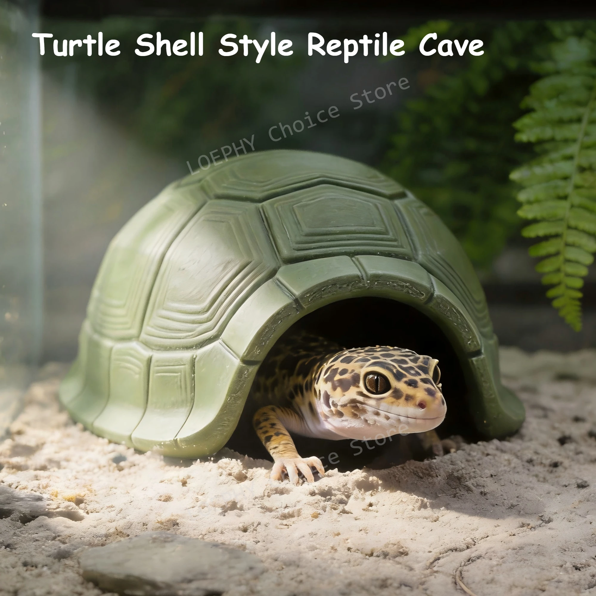 Turtle Shell Style Reptile Cave  Hide Double Entry PETG DomeSafe Structure for Gecko Turtle Shelter Terrarium Decor Breathable