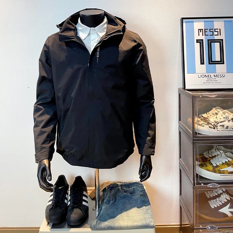 

Американская функциональная водонепроницаемая мужская куртка для активного отдыха, походов и альпинизма, дождевик 3-в-1, рабочая одежда, куртка со стоячим воротником на молнии