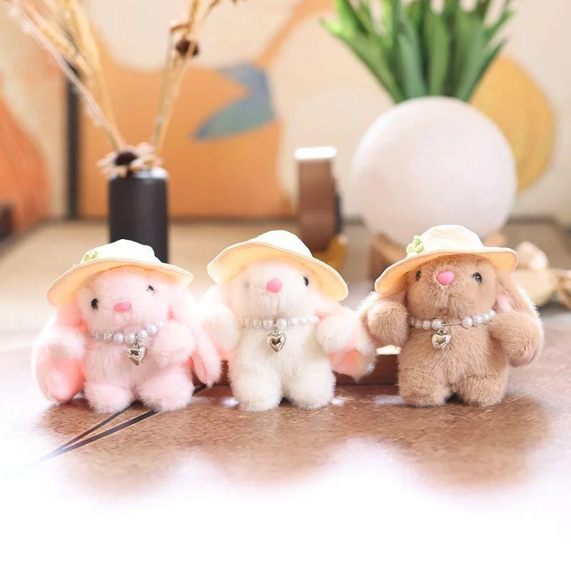 

Plush Bunny Cartoon Keychain, Sweet Stuffed Rabbit Doll Pendant, Cool Backpack Hanging Decoration, Gift for Girls