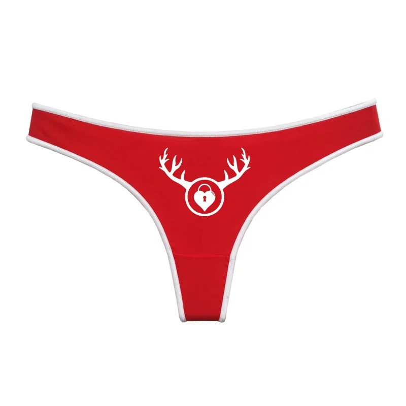 Love Lock Cuckold Antlers Female Lingerie Red Cotton Underwear for Womens Soft Seamless Invisible Breathable Sport Underpant