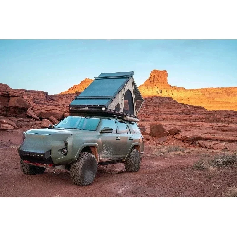 Automatic Triangular Thickened Aluminum Hard Shell Rooftop Tent With Ladder SUV Pickup Outdoor Camping