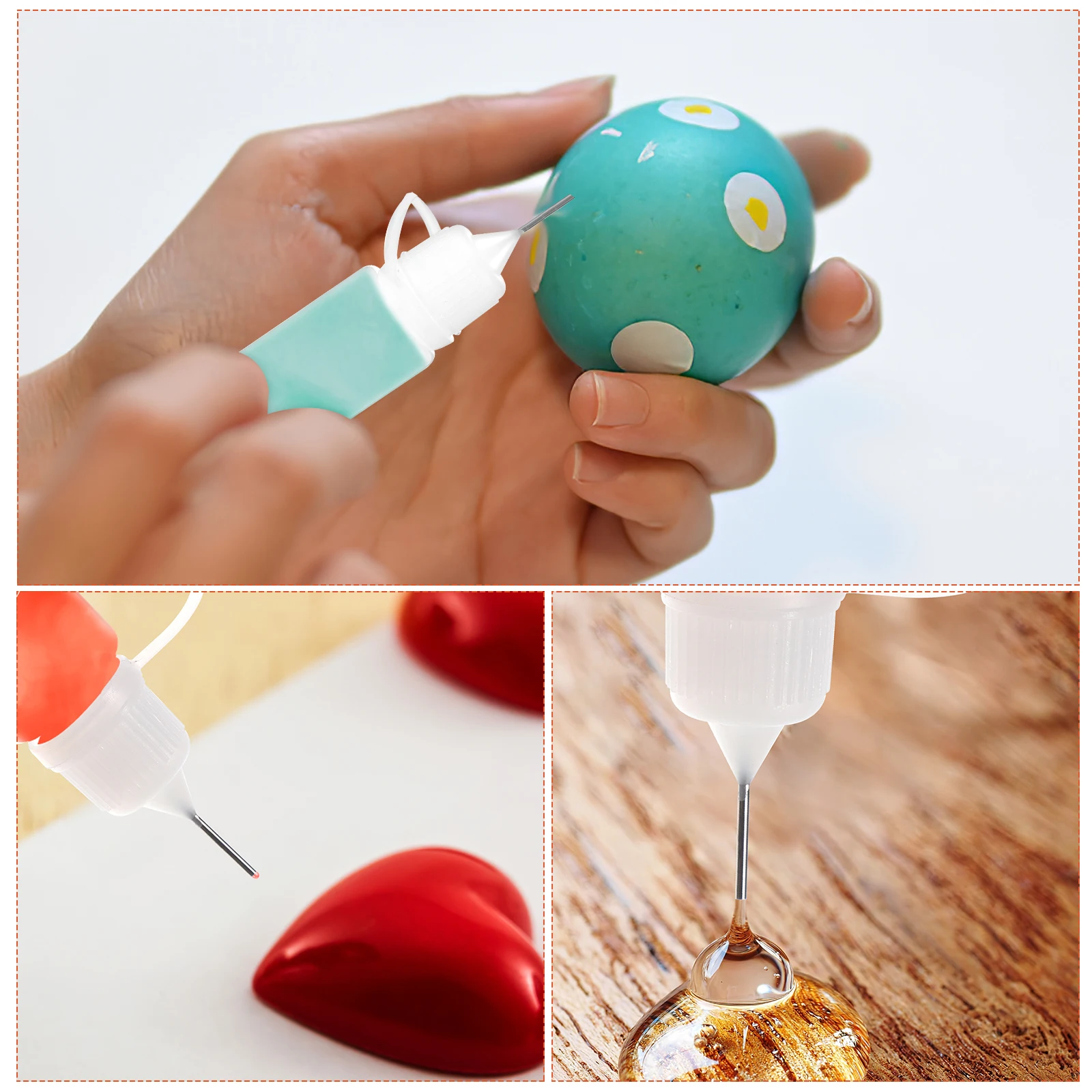 

20 Pcs Needle Tip Applicator Bottles 10ml PE Plastic Squeeze Reusable Precision Glue Filling Shaker Quilling Hair Dye Color