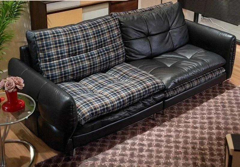 French retro burger sofa medieval straight row on both sides can switch small apartments at will