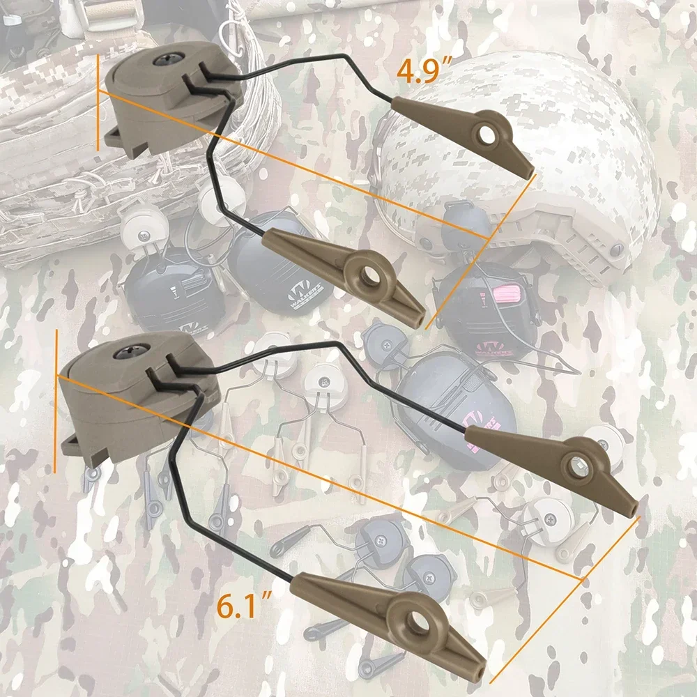 HEARING TACTICAL ARC Rail Adapter for Tactical Headset Walker's Razor Slim Hunting Headphone Electronic Shooting Earmuffs