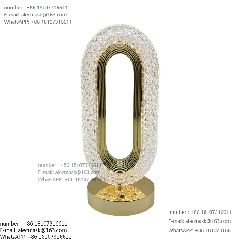 

Rechargeable decorative table lamp, luxury portable touch three-color dimming fashionable dining table decorative lamp