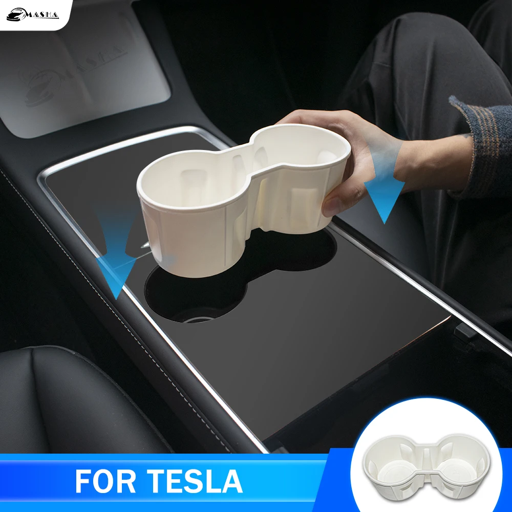 Portabicchieri per Tesla Y 3 2021 2022 2023 supporto per bevande a controllo centrale sedile posteriore coperchio per tazza d\'acqua accessori