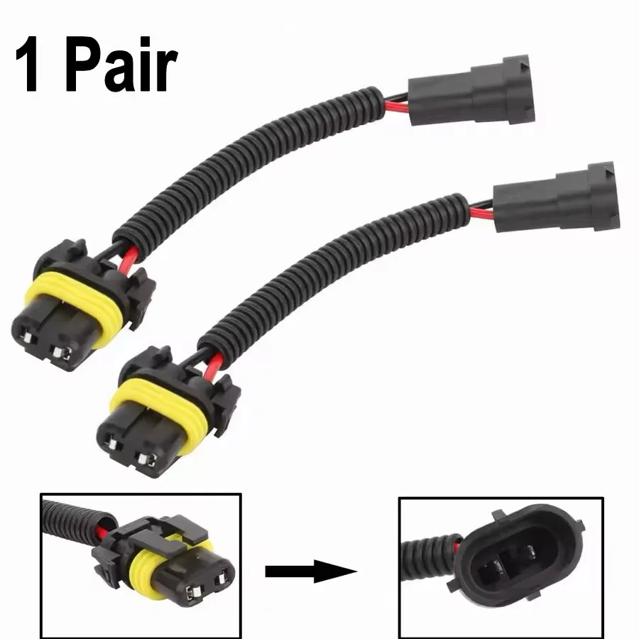 

1 Pair HB3 9005 HB4 9006 Female To H11 Male Socket Connector Wiring Harness Car Headlight Fog Light Plug Adapter Cable