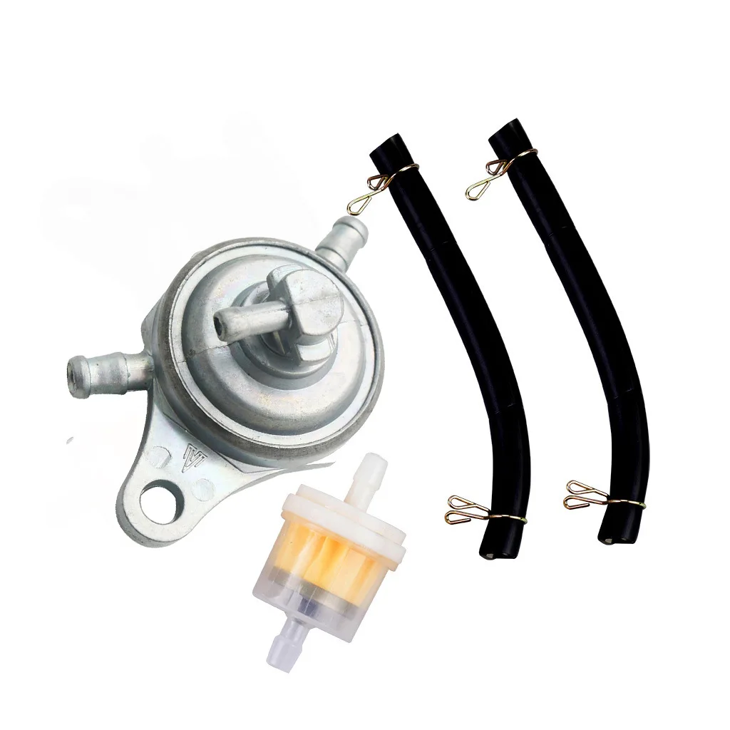 3-way Fuel Pump Petcock Oil Tank Switch Hose Tube Filter Kit for GY6 50 150cc Negative Pressure  Fuel Switch Scooter