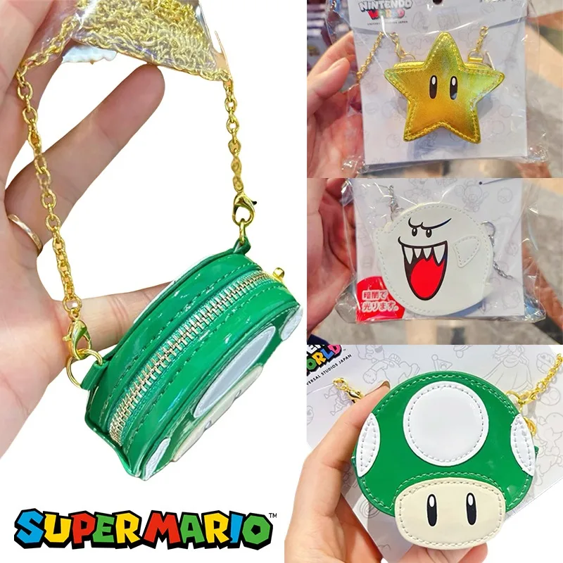 Super Mario Bros Mini Shoulder Bag Small Purse Anime Creative Key Candy Lipstick Storage Chain Bags Kids Coin Crossbody Wallet