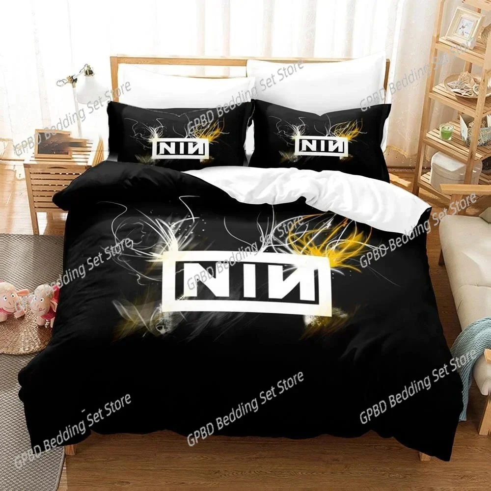 3D Print Nine Inch Nails NIN Bedding Set Single Twin Double Queen King Cal King Size Bed Linen Set