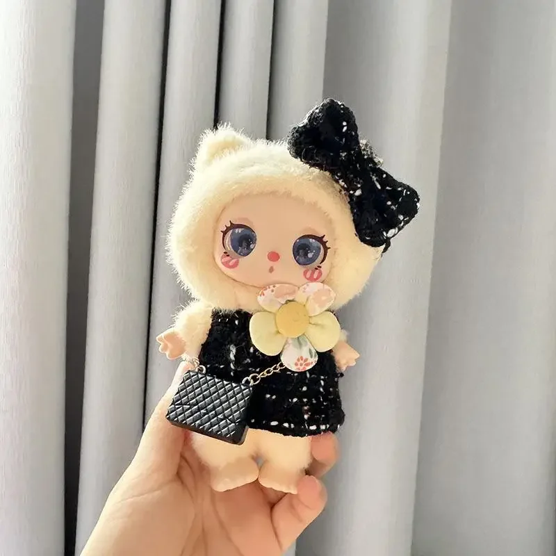 16 cm Mini Pluche Pop Kleding Outfit Accessoires Voor Liila LUCKY CAT Idol Plaid lovertjes mooie rok Kleding Gift