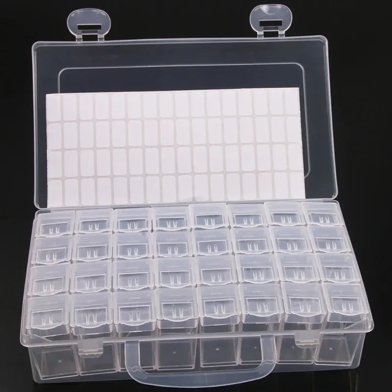 DIY Transparent Storage Box for Beads  Acrylic Nail Diamond Shimmer Accessories for Classification and Storage in Handbag