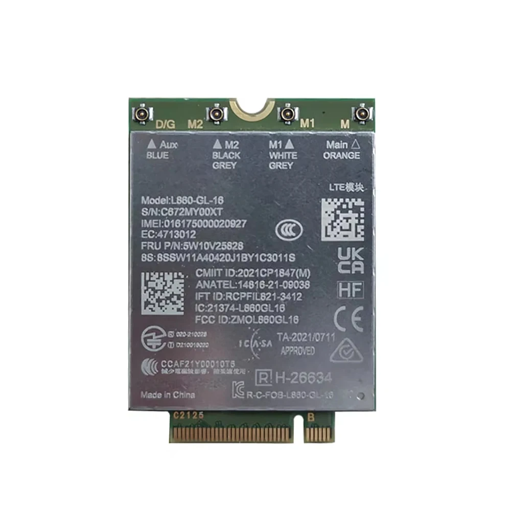 L860-GL-16 FRU 5W10V25828 LTE Cat16 WWAN Module For T14 T14s L14 L15 P14S P15V X13 Yoga Gen3 X1 Nano Gen2 T16 P16S Gen1 Laptop