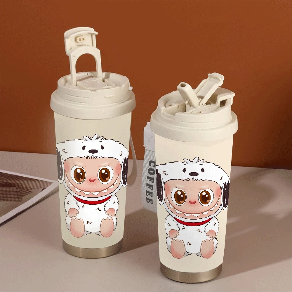 

Cute Labubu Portable Coffee Bottle Straw Drinking Women Straw Cup Labubu Cartoon Summer New Labubu Holiday Gift
