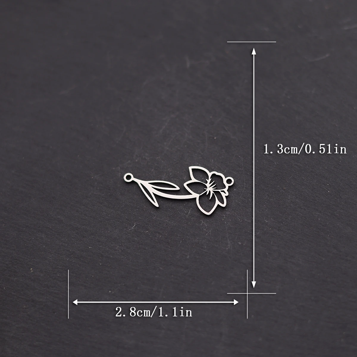 3pcs Birth Month Flower Charms Stainless Steel Pendant DIY Necklace Bracelets Jewelry Making Accessories