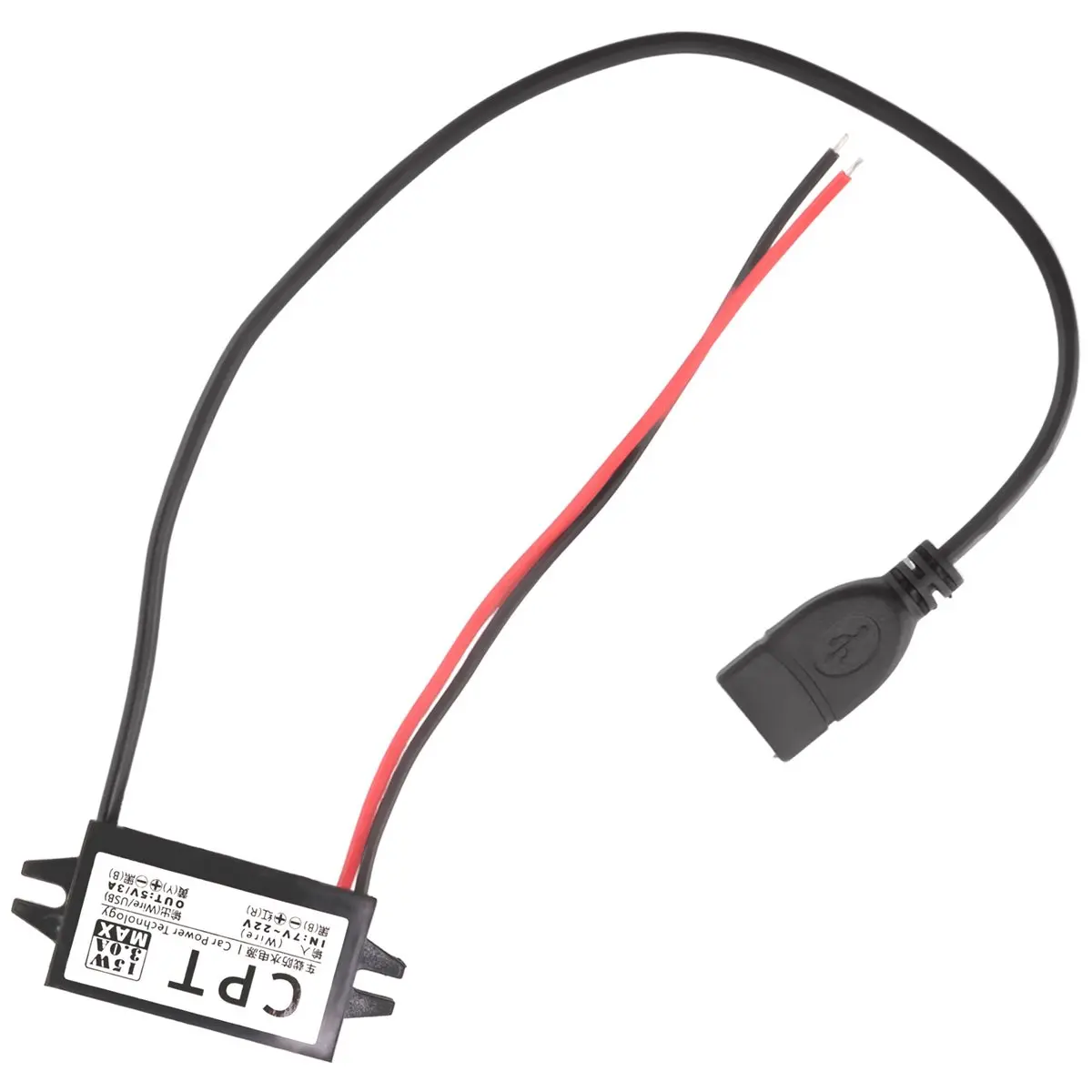 Y69A 4X Car Power Converter DC 12V to 5V 3A Voltage Converter with Single USB Adapter Connectors for Phone Charging Car Audio