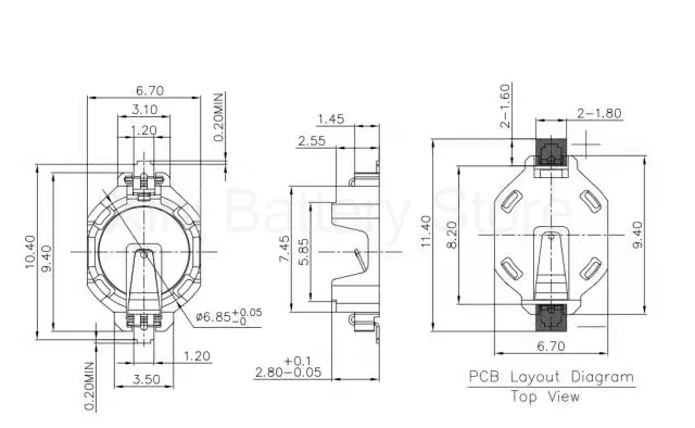 2PCS/LOT ML621 364 SR621SW Battery Holder LR621 Gold-plated Patch SMD Replacement Amp 1376164-1