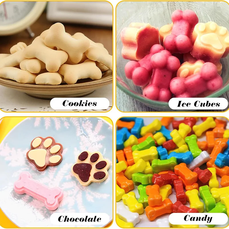 Ice Cream Silicone Mold DIY Dog Paw Shaped Ice Cube Making Mold Non-stick French Mousse Summer Ice Popsicle Mold Kitchen Gadget