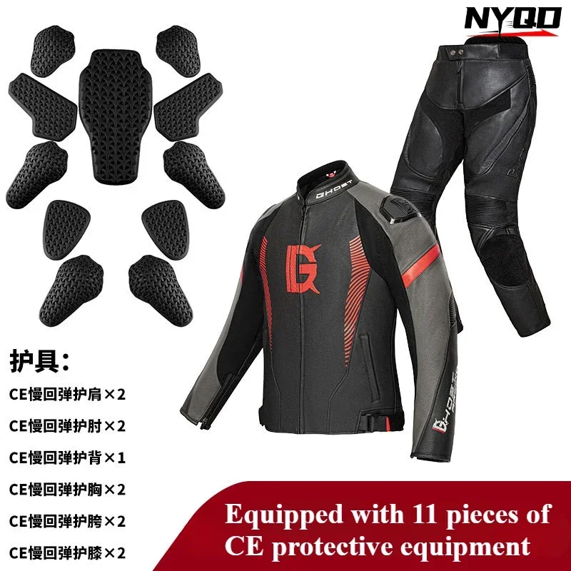 

GHOST RACING Winter Waterproof Motorcycle Jacket Suite PU Leather Chaqueta Moto Men Moto Suit Motorbike Motocross Riding Jacket