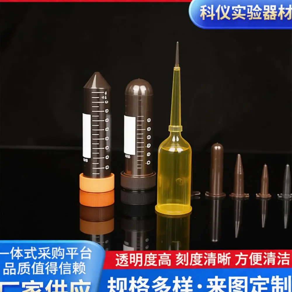Plastic Centrifuge Tubes Clear Graduated Sample Vials Disposable Laboratory Consumables Flat Conical Bottom Scientific Test Tube