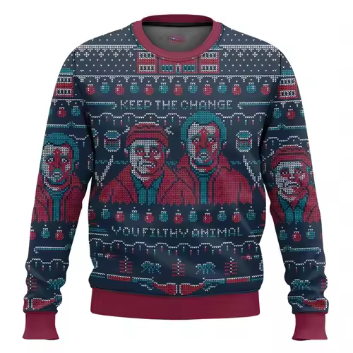 Merry Christmas alone at home Ugly Christmas sweater cartoon animation Men's pullover 2026 fashionable couple shirts Sweatshirt - Image 15