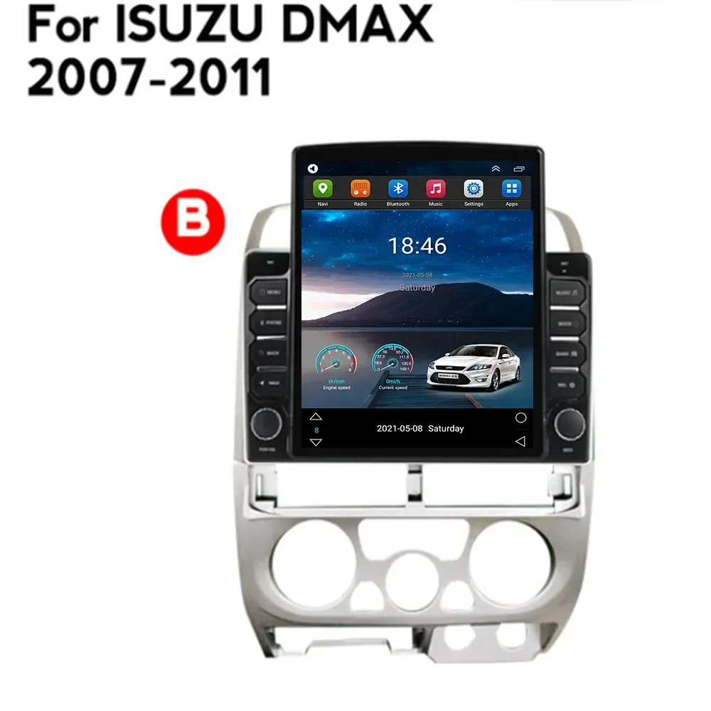 Tesla Style Android 14 Carplay Auto Car Radio For Isuzu D-Max DMAX 2007 2008 2009 2010 2011 GPS Navigation Multimedia Player