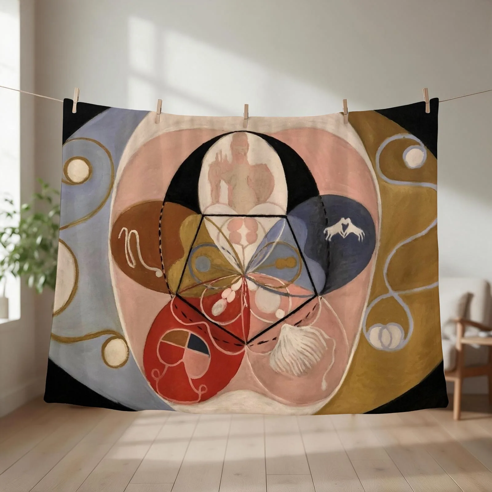 Hilma af Klint Evolution, No. 14, Group VI Throw Blanket Stuffeds Loose Bed covers Vintage Blankets