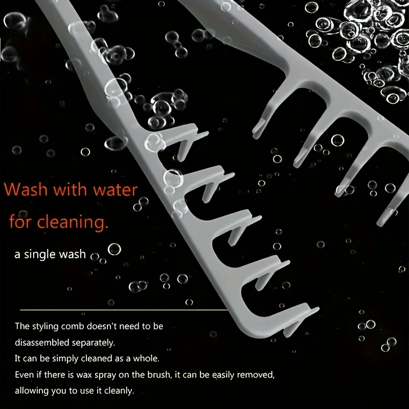 مشط رقيق لرفع الجذر وتصفيف الشعر البلاستيكي الأبيض بدون خياطة يستخدم لتصفيف الشعر