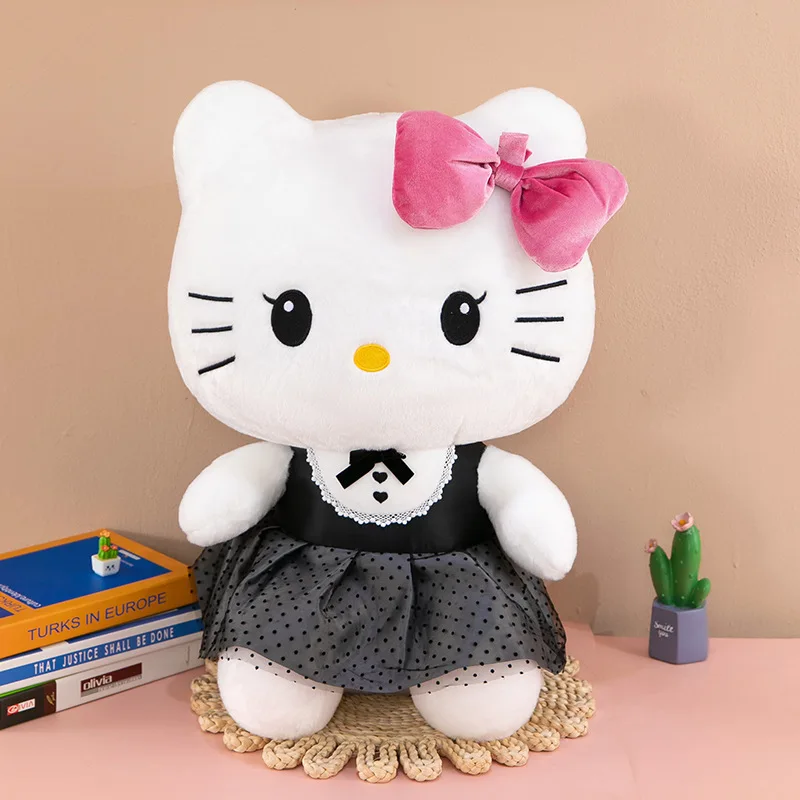 23/30Cm Donkere Rok Kuromi Pluche Speelgoed Sanrio Pop Melodie Kt Kat Zacht Knuffeldier Kt Kat Knuffels Kussenpop Geschenken