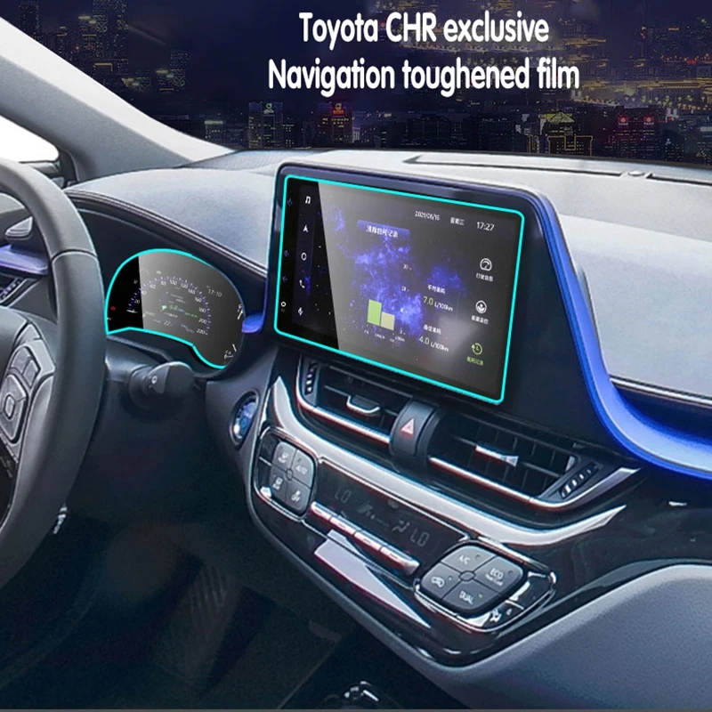9H Tempered Glass Screen Protector For Toyota CHR C-HR 2016 - 2020  Center Control Navigation Film Car Modify Accessories