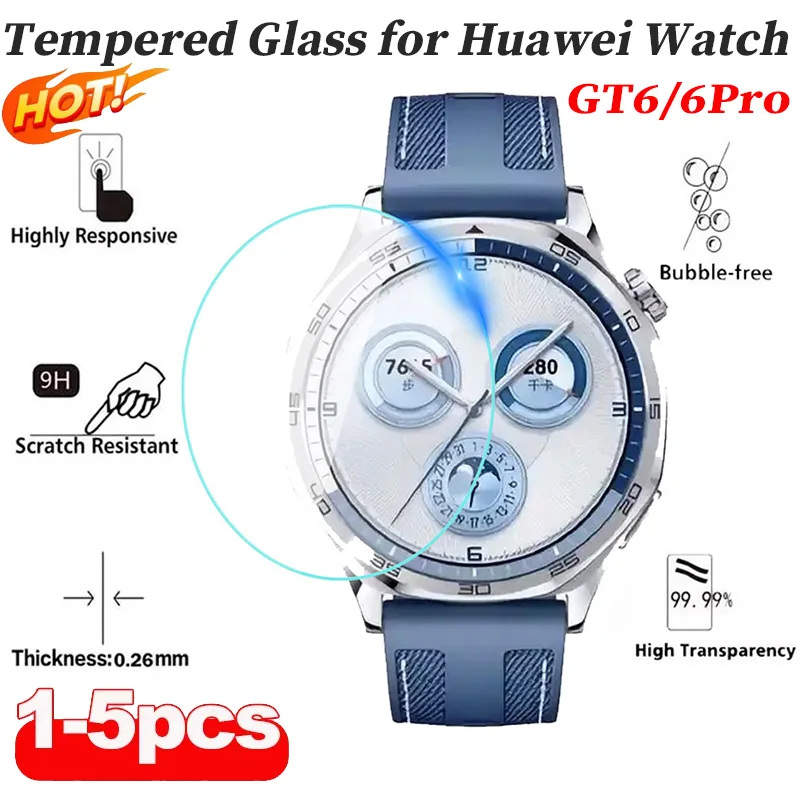 

9H Tempered Glass for Huawei Watch GT 6 Pro 46mm 41mm, Premium Screen Protector Durable HD Anti-scratch Film for GT6 Accessories