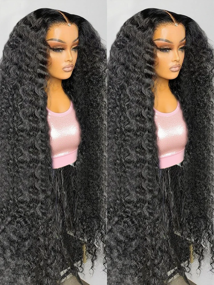 40 Inch 13x6 Deep Wave Wig 100% Human Hair Wig Brazilian 13x4 Transparent Lace Frontal Wig For Women curly water Wigs Human Hair