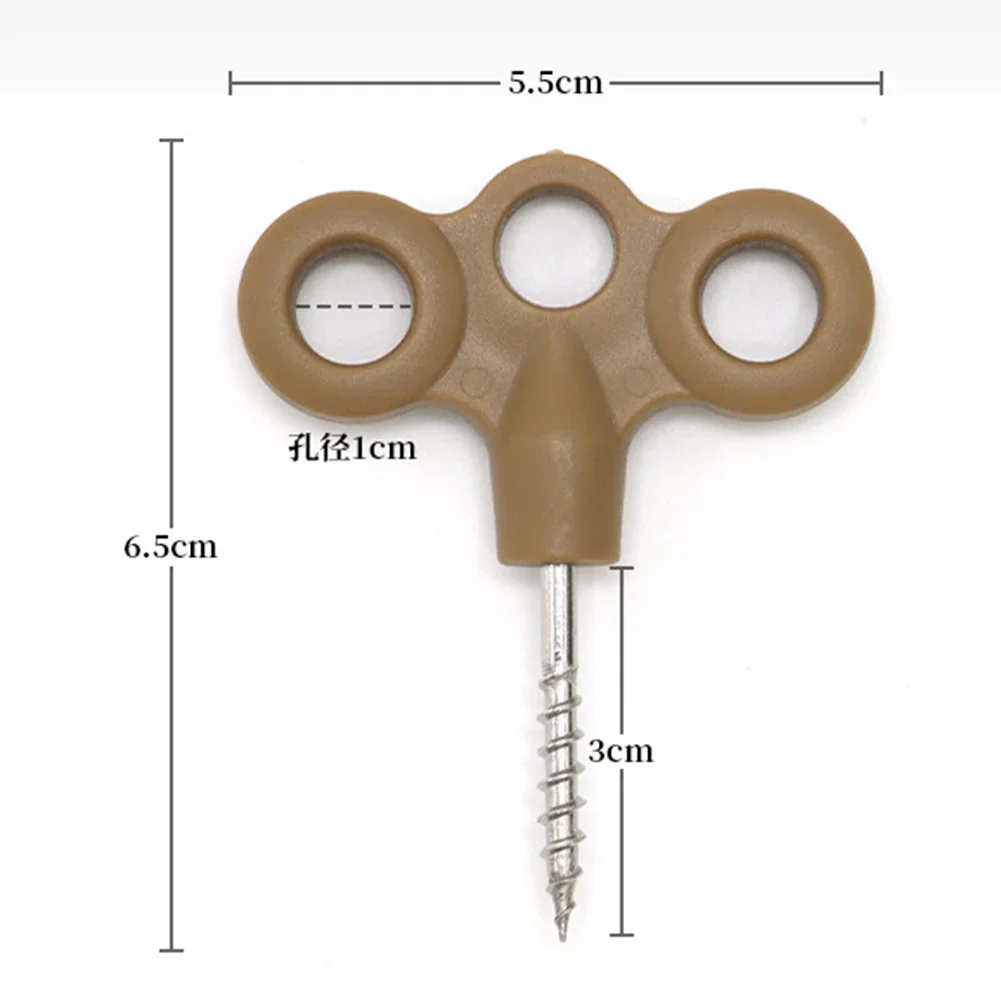 Estacas de tierra para acampar, uso nocturno, larga vida útil, estacas para acampar, efecto luminoso, diseño roscado, clavo para tienda de tres ojos