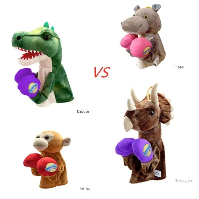 New Boxing Plush Fighter Doll Dinosaur Kangaroo Doll Boxing Parent Child Game Interactive Plush Toy Christmas Birthday Gift