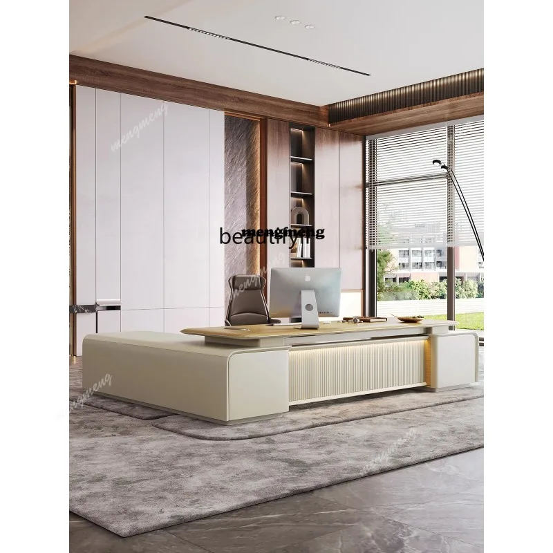 ss 8350 Boss Desk Simple Modern President Office High-End Executive Desk Table and Chair Combination