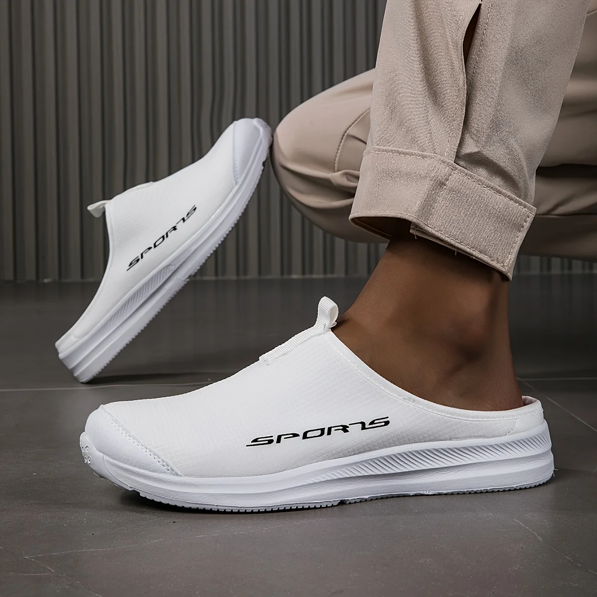 Men Breathable Mesh Slip On Shoes Lightweight Casual Sneakers Soft Non Slip Sole Outdoor Indoor Running Sport Clogs Slipper Mule