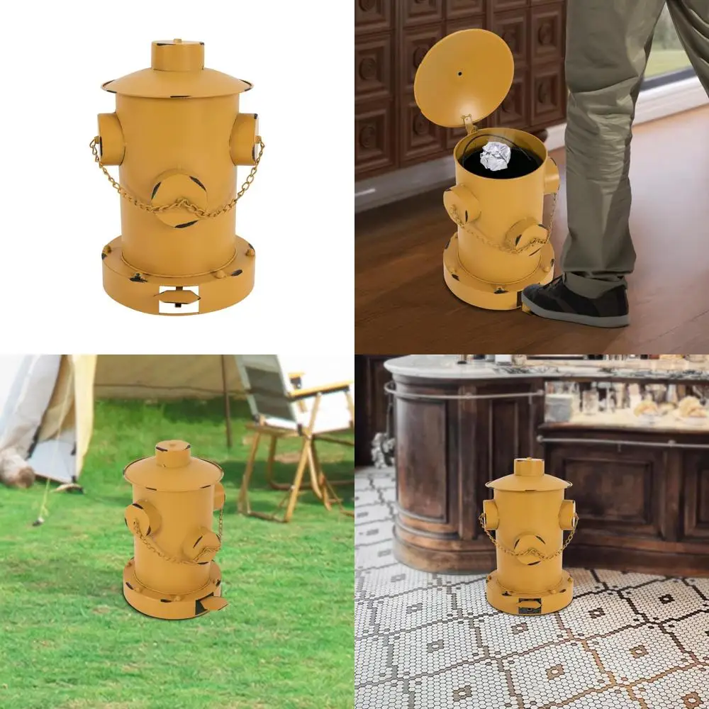 

vintage-style metal pedal bin with removable liner for indoor use