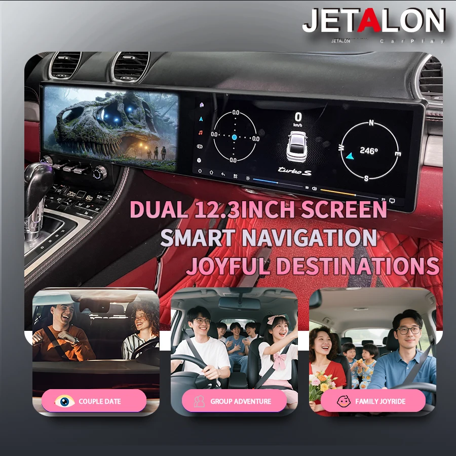 RHD For Porsche Cayman 718 2016-2023 Car Android15 Auto Carplay Radio Stereo Multimedia Navigation Dual Screen GPS Video Player