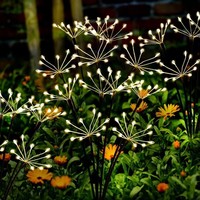 1PC 6head solar powered small fireworks ground mounted light,suitable for courtyard, garden, outdoor, camping, party decoration