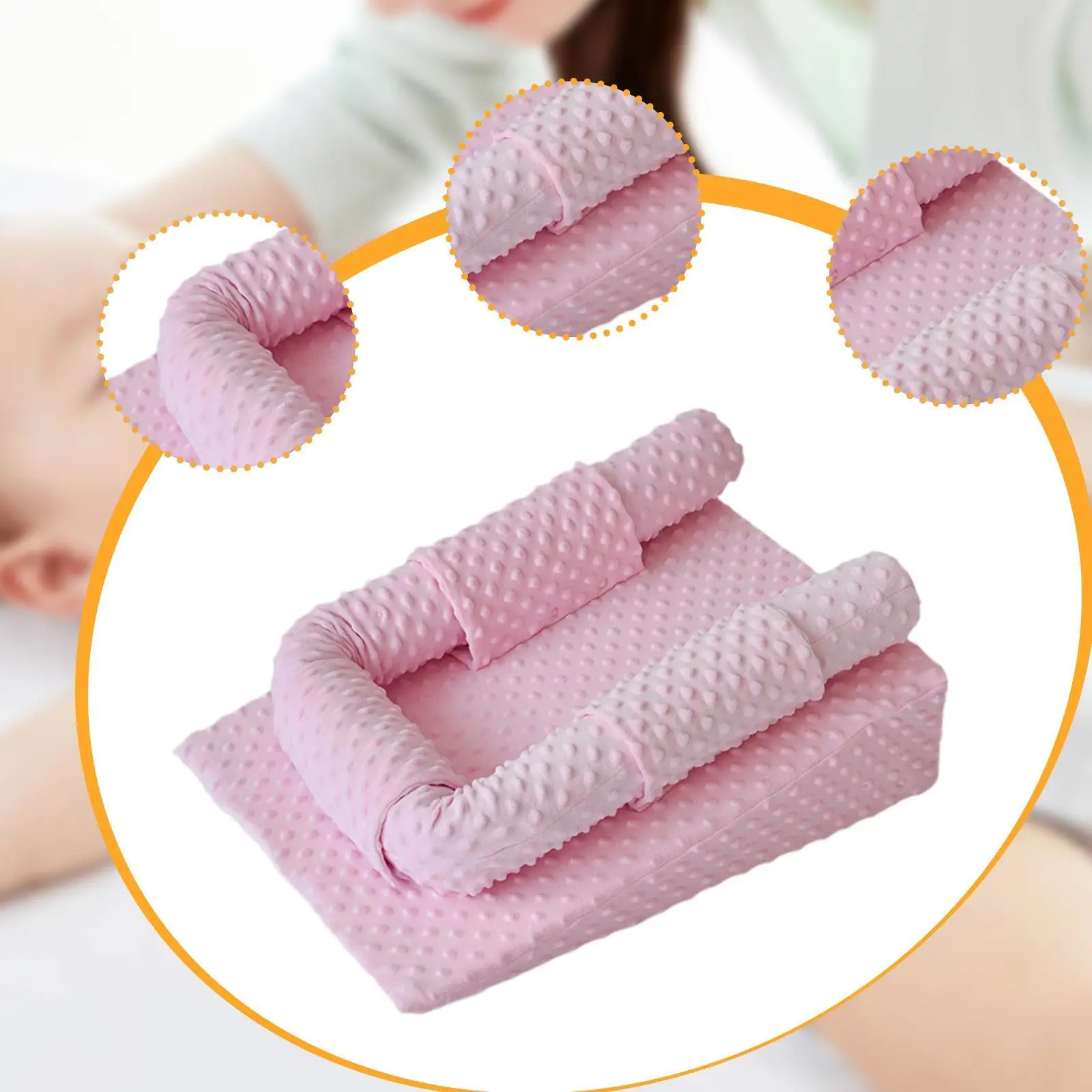 Cuscino con zeppa per bambini Comodo riduzione dello sputa Supporto per neonato Cuscino per l'allattamento al seno Cuscino di supporto per l'alimentazione per lettino per neonati
